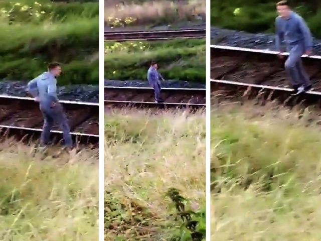 Pictured | Trespasser playing 'chicken’ on railway line in Southport